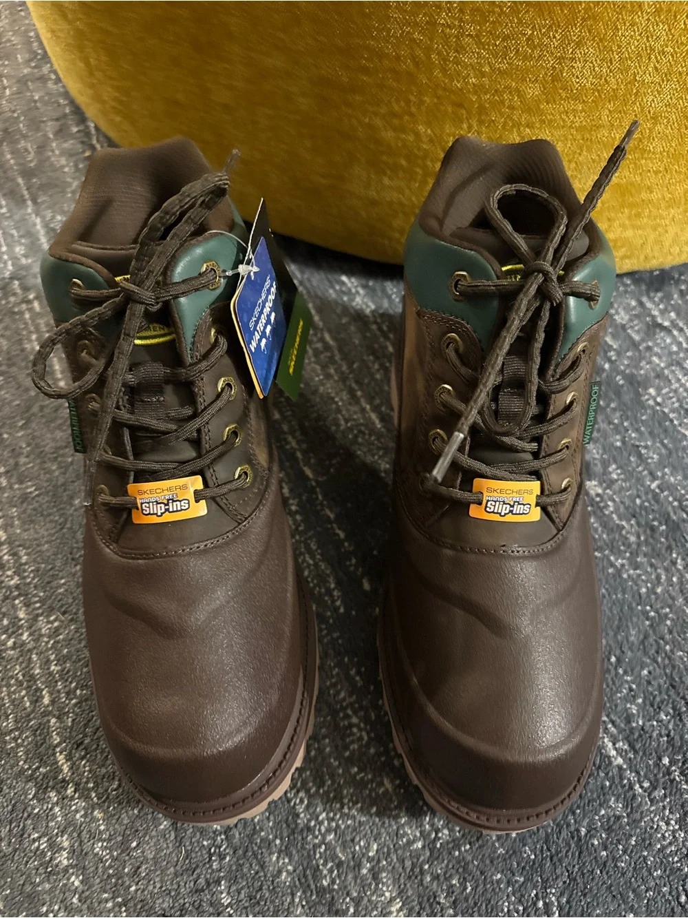 Skechers / John Deere Men's Sergeants Slip-Ins Chocolate Work Boots Size 10 US